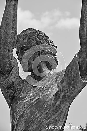 Statue of Florence Martus replicating â€œThe Waving Girl,â€Â Editorial Stock Photo